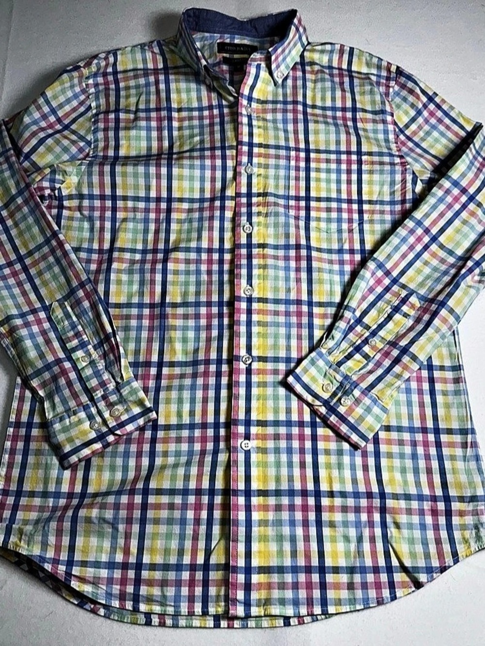 crown & ivy Classic Fit Plaid Button Down in Multicolor Medium Like New